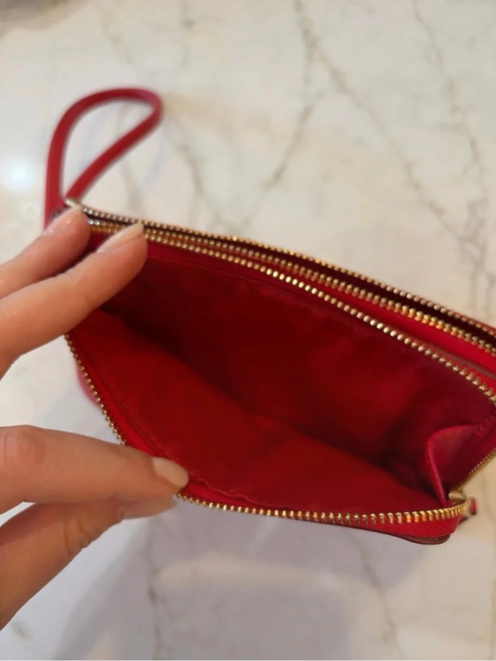 Coach Red Leather Wristlet Clutch